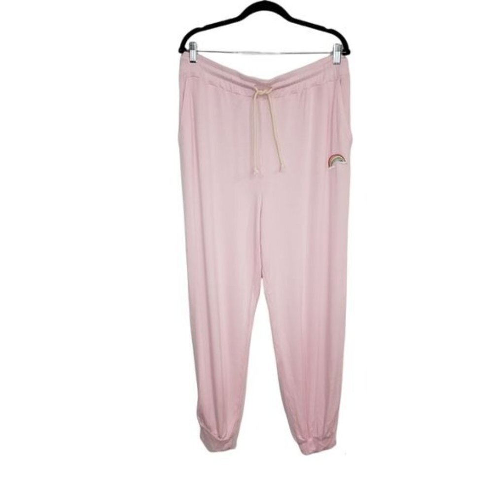 Honeydew Pink Sweatpants with Rainbow Patch Size Large